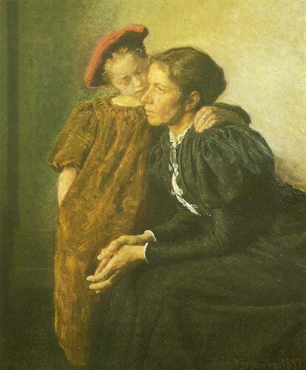 Viggo Johansen nanna og hendes moder China oil painting art